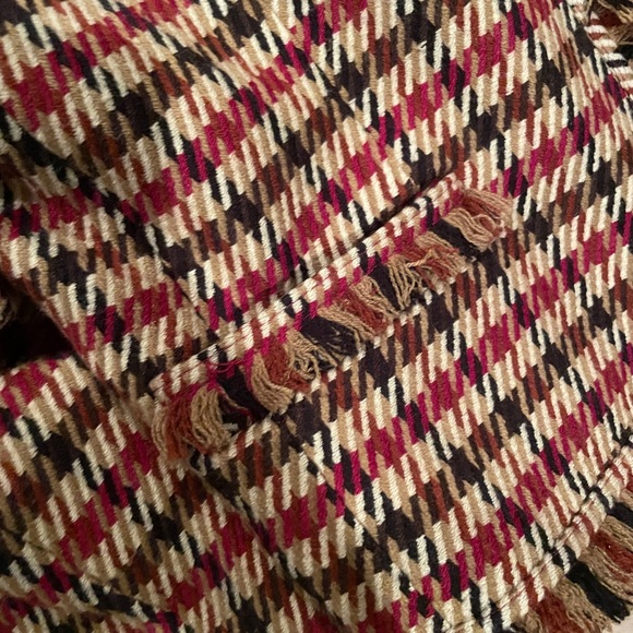 Anne Klein Fall Houndstooth Satin lined fringe trim Blazer Old Money Career 14 - Picture 10 of 10